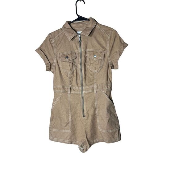 BDG Axel Linen Blend Coverall Romper Size Medium - Picture 1 of 9